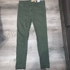 Olive green skinny jeans
